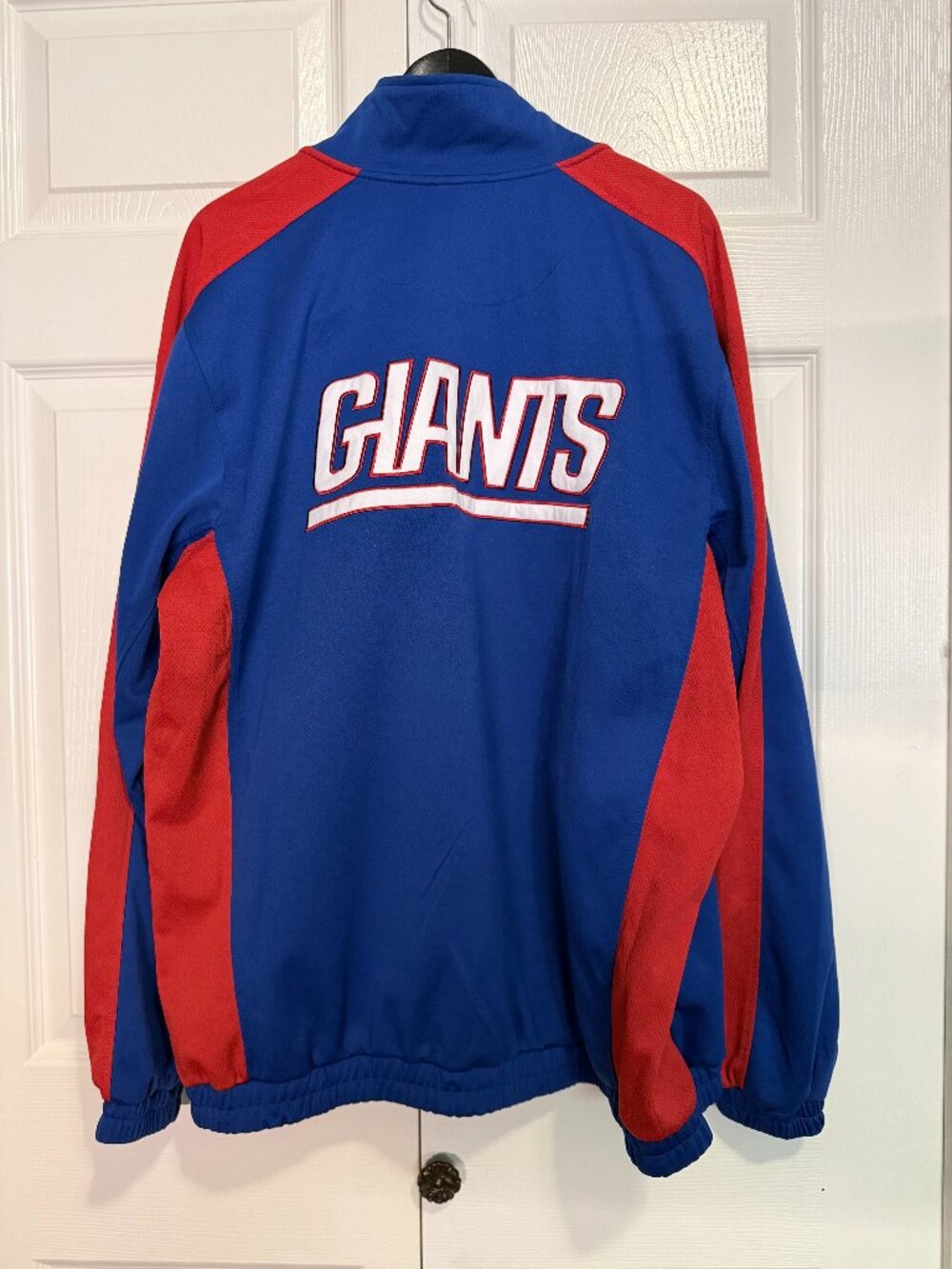 Official NFL New York Giants Full Zip Track Jacket Blue Red Football Gear L